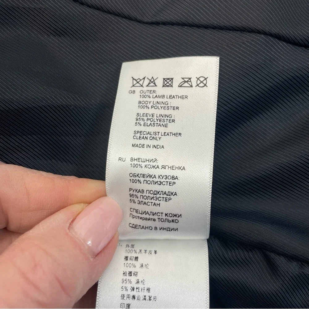 Reiss Lambskin Leather Jacket Medium Black - Picture 15 of 16